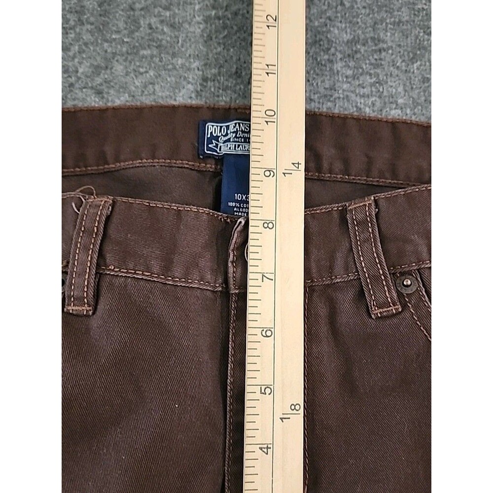 Vintage Ralph Lauren Polo Jeans Co Pants Woman's Size 10 Brown Twill Boot Cut - Picture 6 of 7
